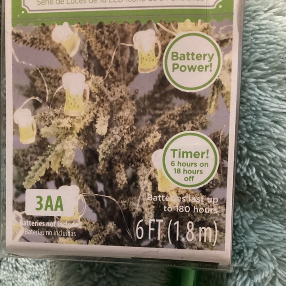 💡 Holiday Time Beer Mugs 18 LED 3 Function Light Set 💡6 feet with timer - Picture 4 of 4